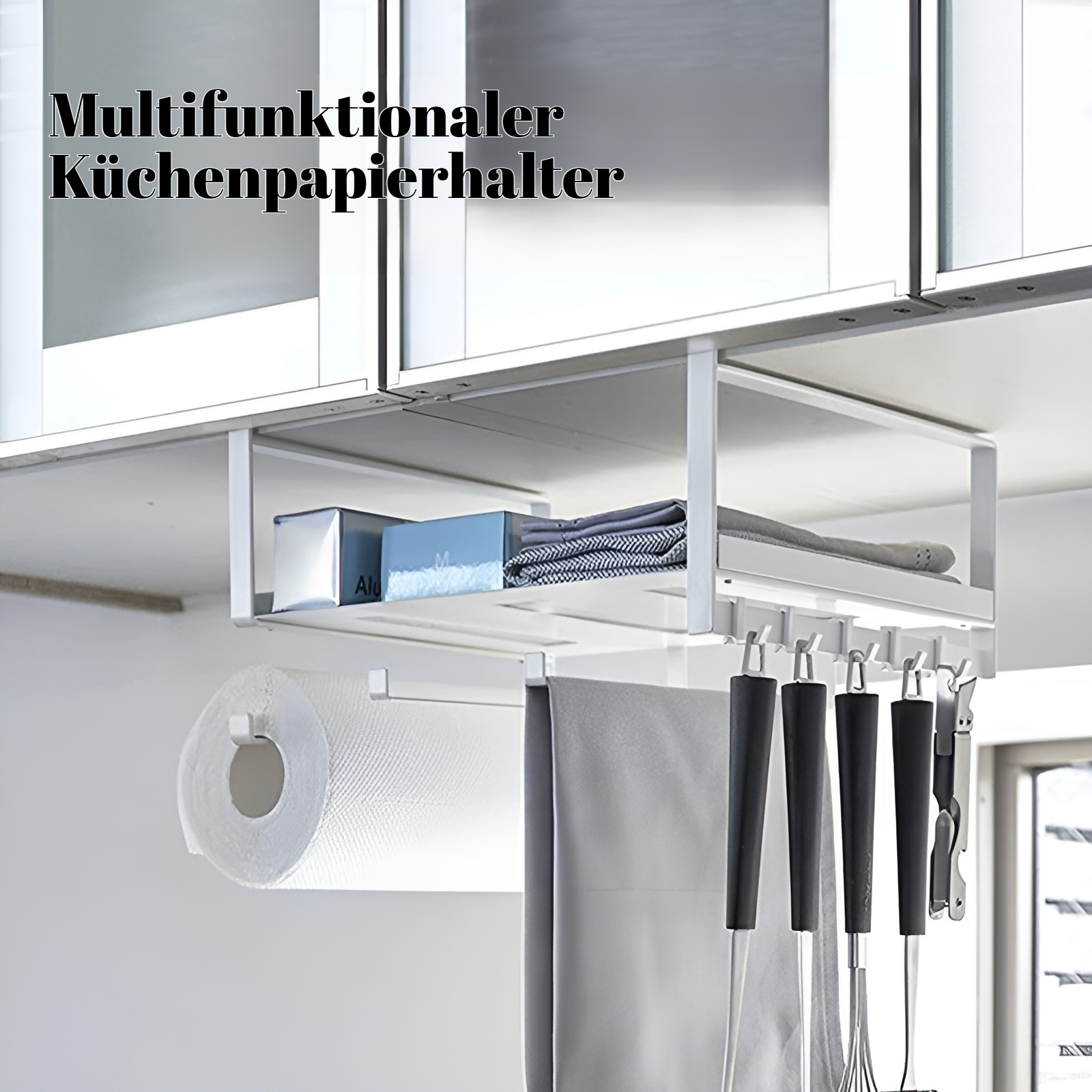 Modernes, einfaches, stanzfreies Hängeregal mit japanischen Haken für Küchenschränke, Multifunktions