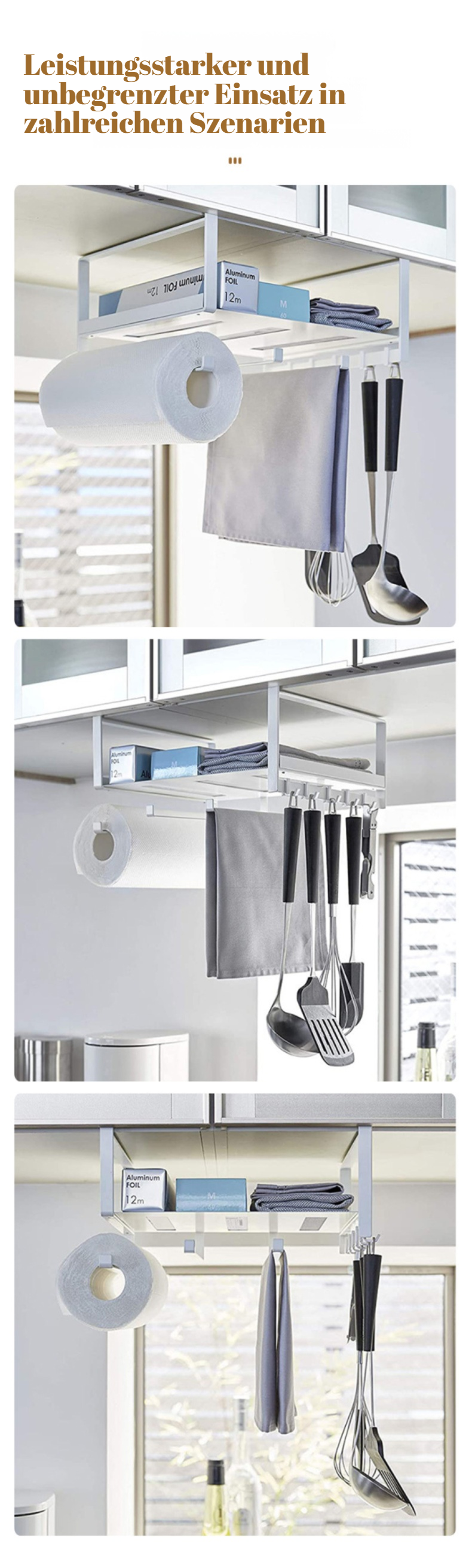 Detailansicht der japanischen Haken am Hängeregal