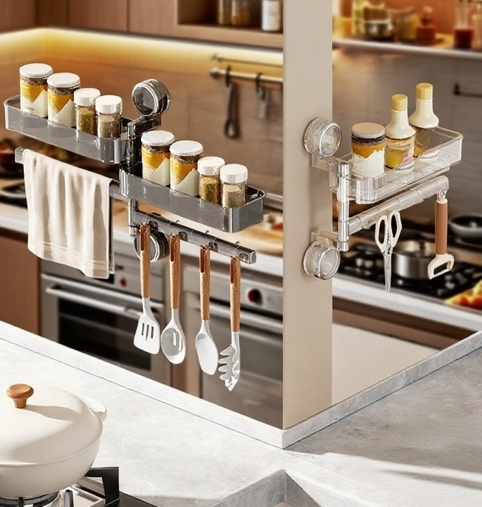 防水防潮吸盤調料架近拍