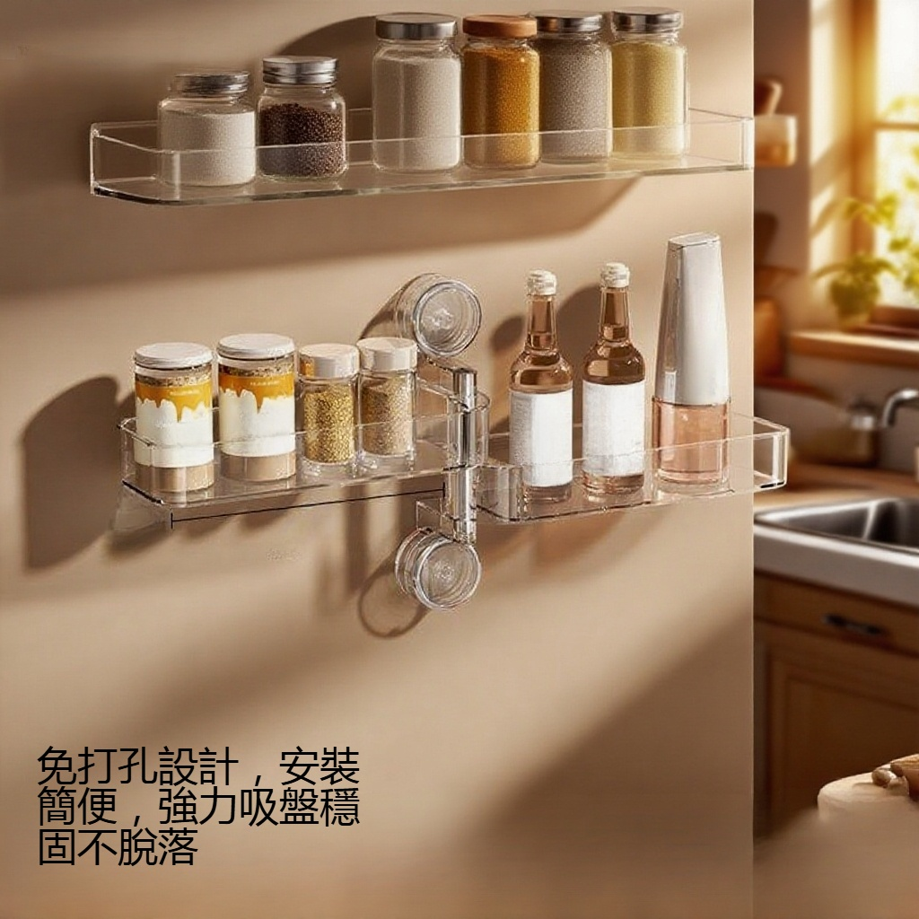 免打孔吸盤調料置物架