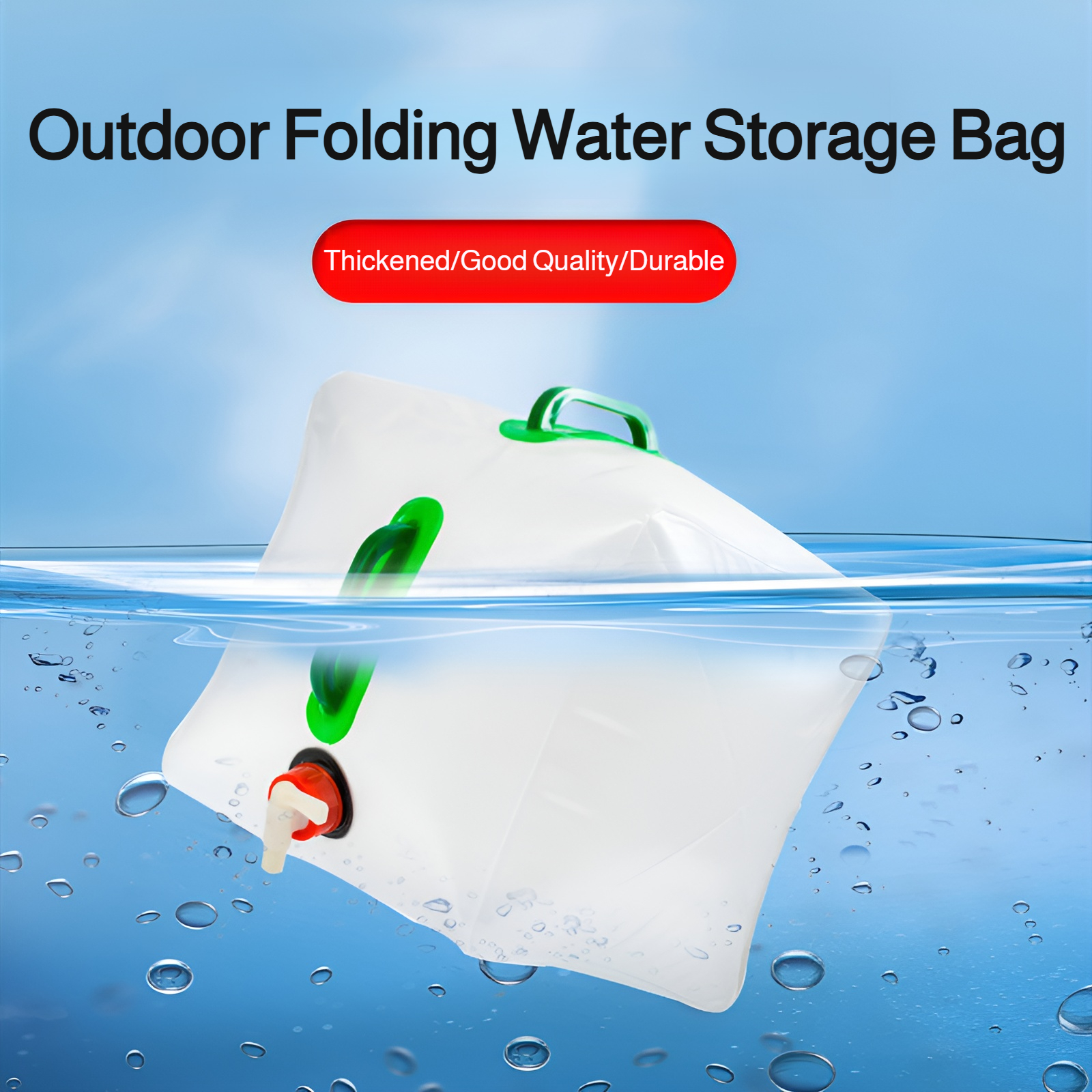 Duża pojemność worek na wodę do uprawiania sportów na świeżym powietrzu, 10L przenośny składany czaj