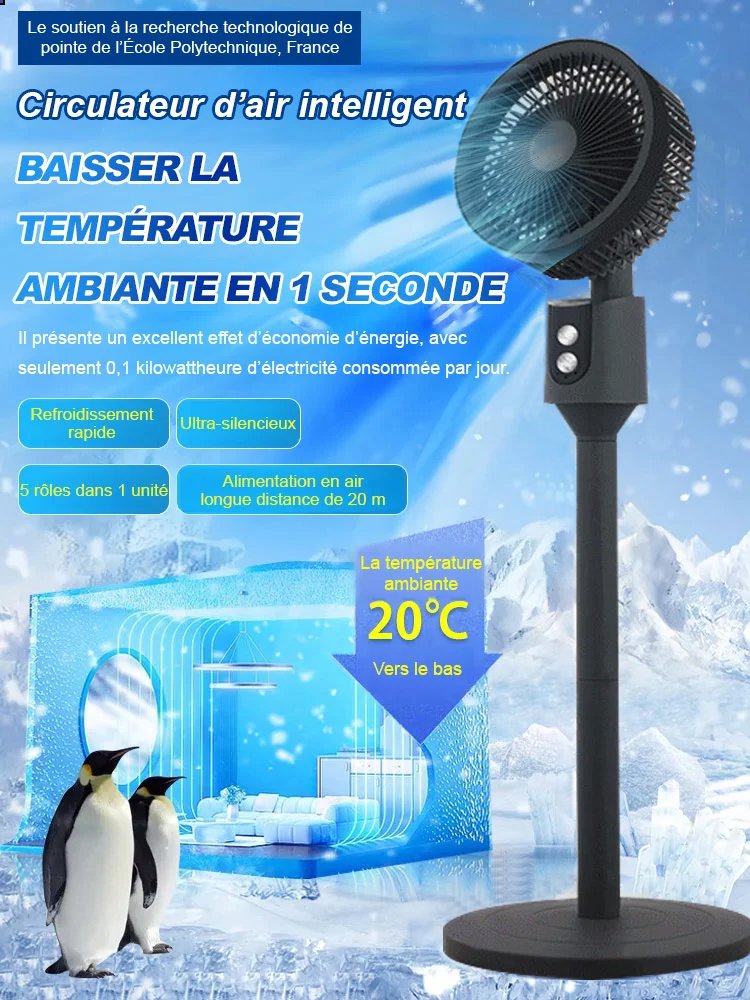 Ventilateur sur pied à circulation d'air ultra silencieux