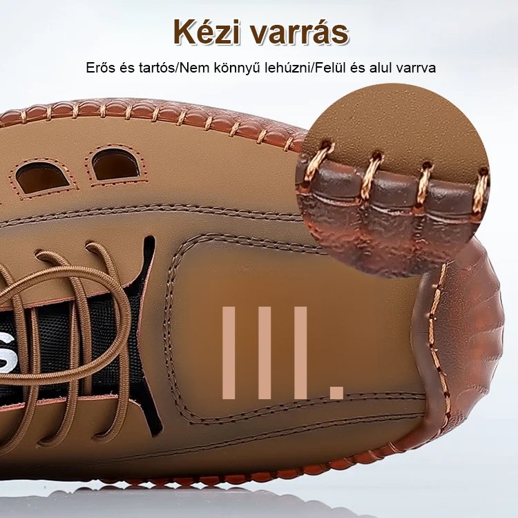 【手工打造】夏季凉鞋男牛筋底透气开车鞋