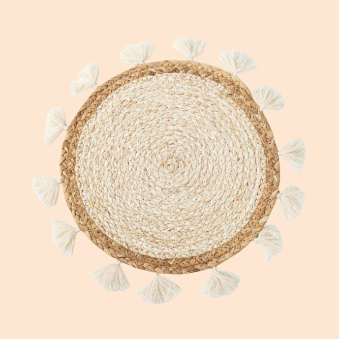 일식 왕골 옥수수 껍질 호리병박 테이블 매트