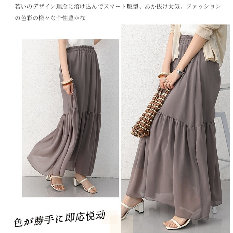 春夏Aラインスカート ハイウエストカジュアルケーキスカート ドレープミドルレングス半身スカート ビッグスイングAラインスカート