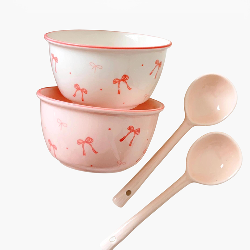 リボン焼き茶碗