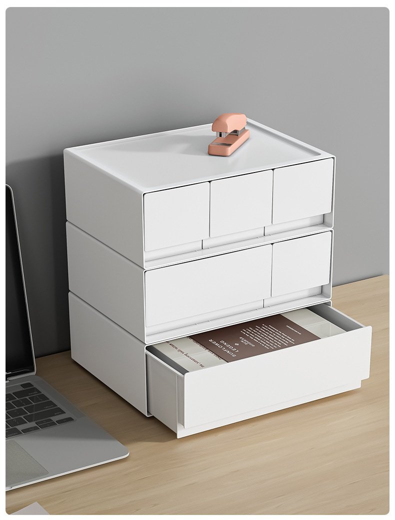 Vielseitige Kunststoffbox für Schreibtisch, Bad und Kosmetik
