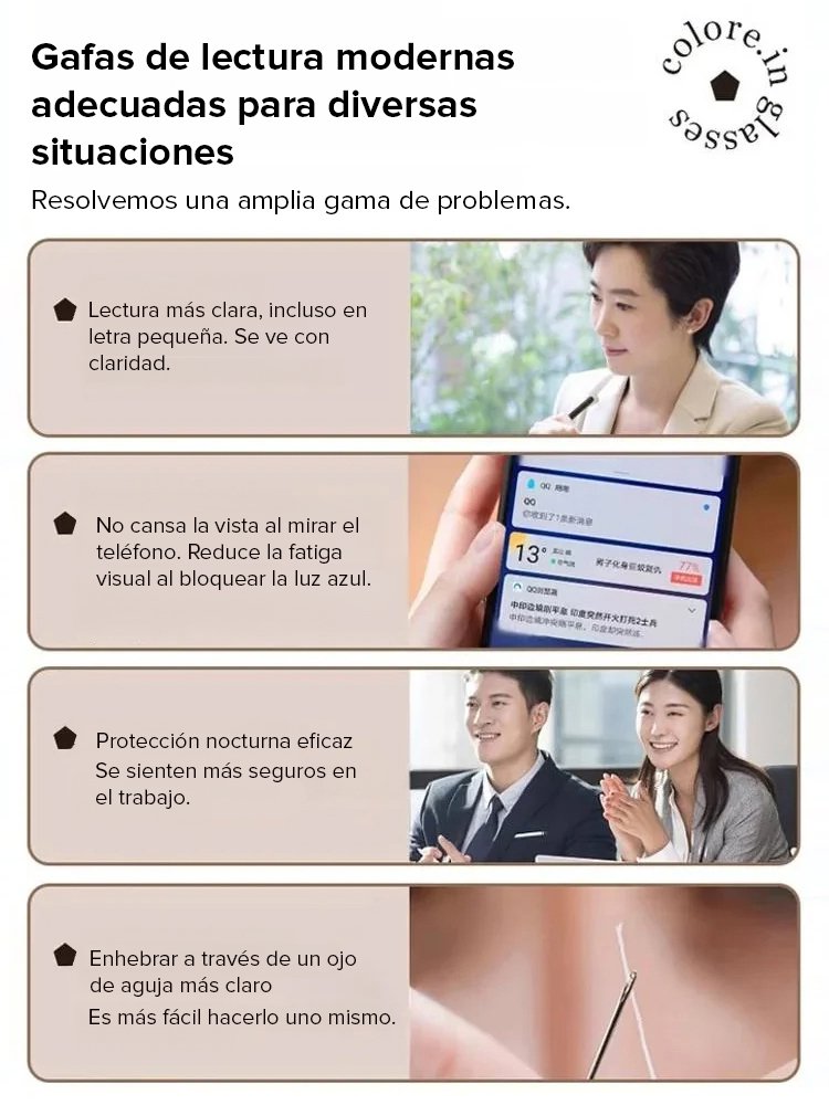 Eterlens Gafas de lectura sin marco con lentes fotocromáticos 【Unisex】