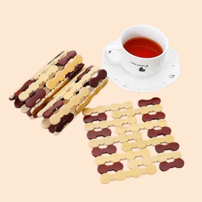 둥근 대나무 플레이스매트