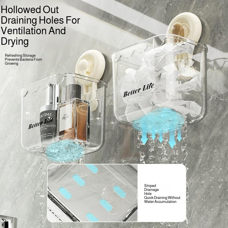 Suction cup waste face towel storage box wall-mounted toilet face towel rack toilet sink bathroom