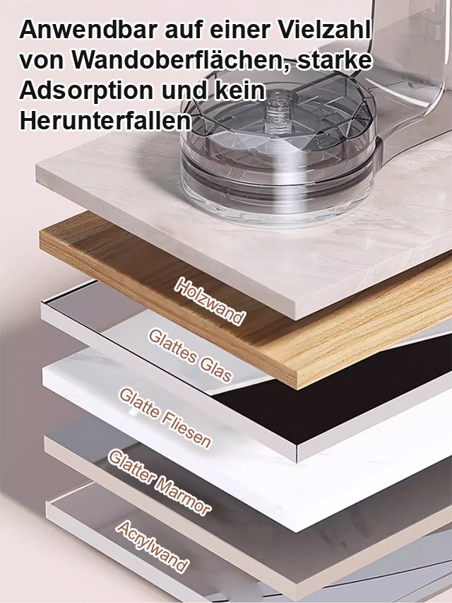 Teleskopische Aufbewahrungsstange mit Saugnapf ohne Bohren