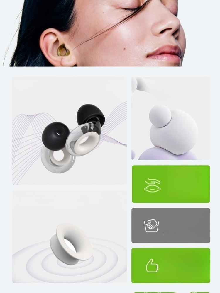 New improved high-tech filter models of noise-reducing earplugs.