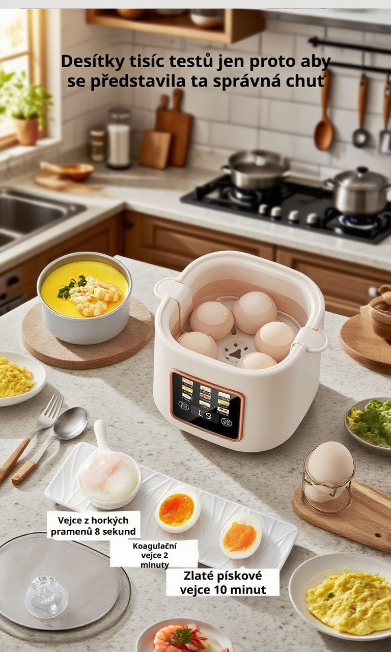 Moderní vařič vajec s devíti režimy vaření