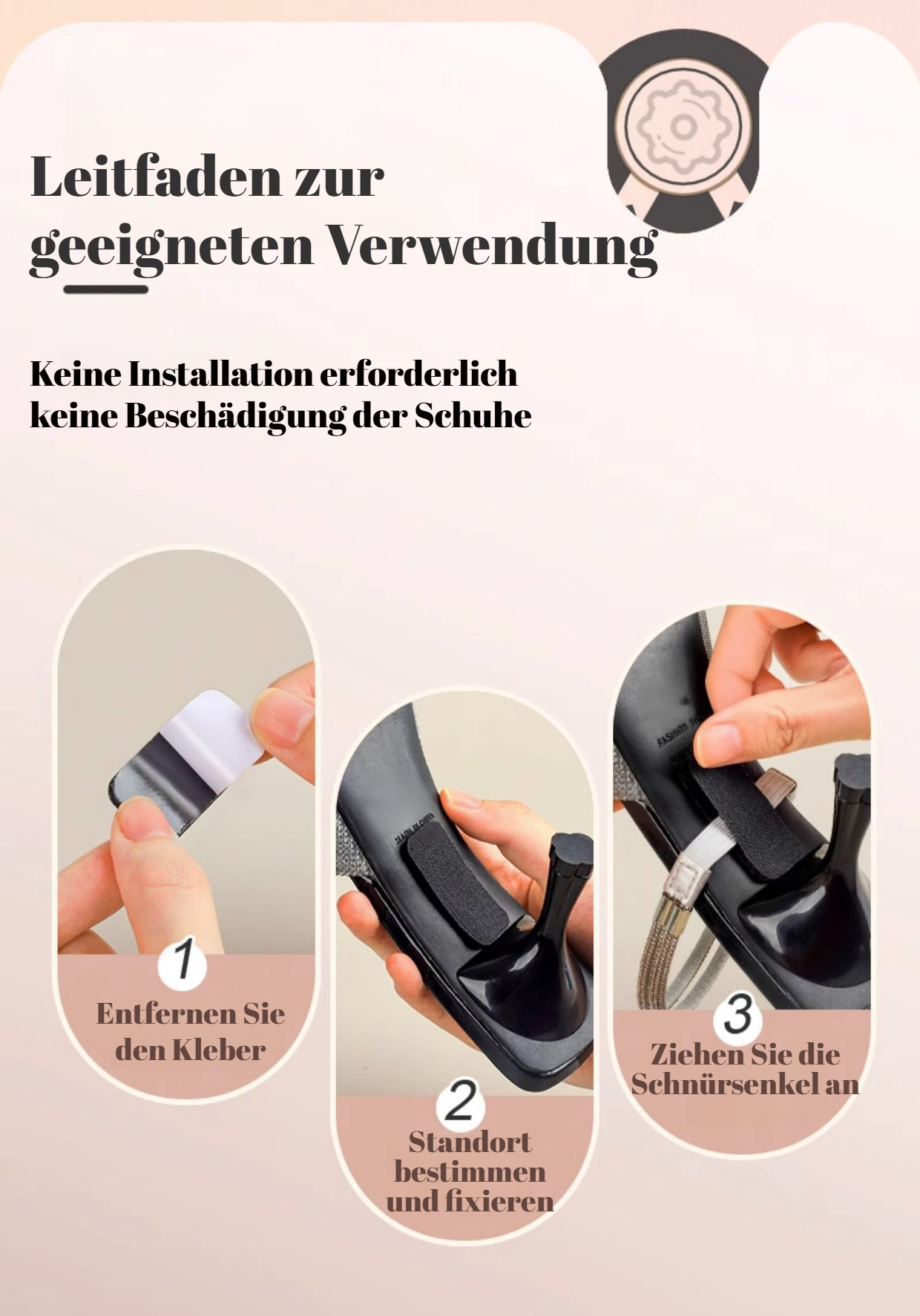 Nahaufnahme der Schnürsenkel für High Heels