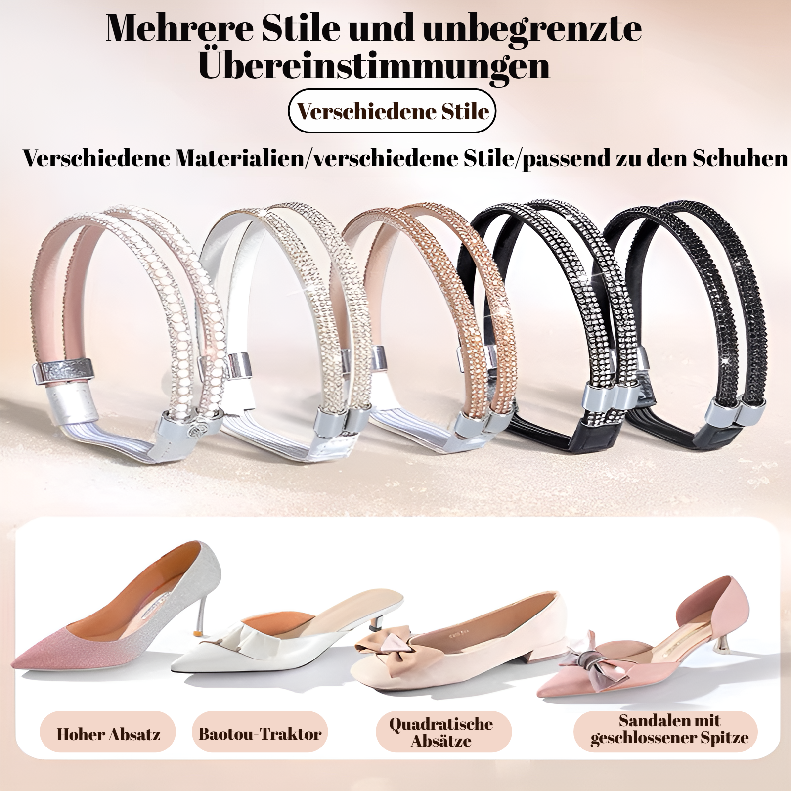Vielseitige Schnürsenkel für verschiedene High Heels Modelle