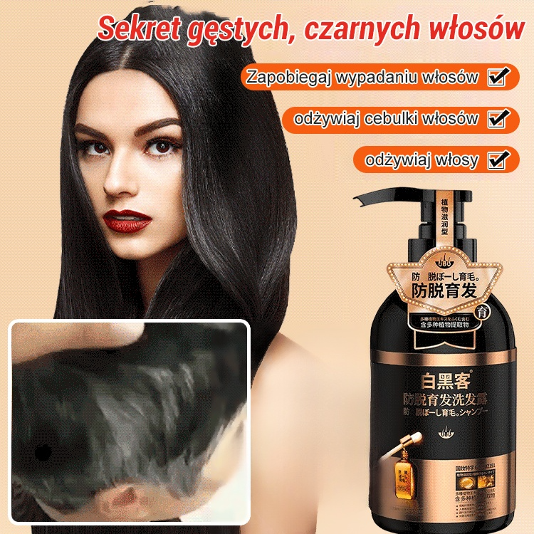 Szampon przeciw wypadaniu włosów i siwieniu "Od białego do czarnego