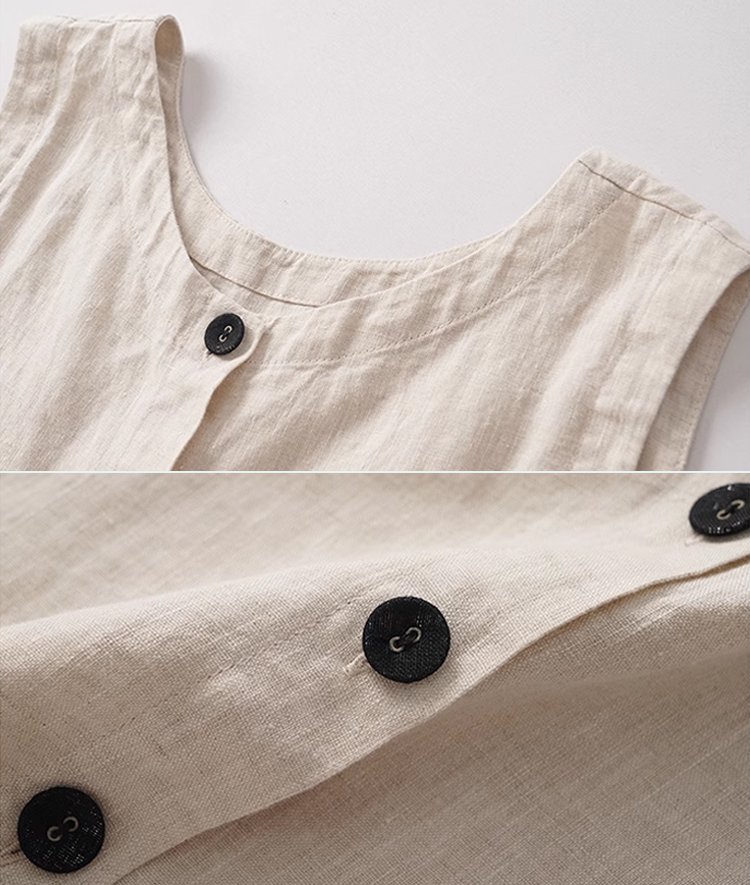 ノンスリーブブラウス＆ショートパンツリネン2点セット