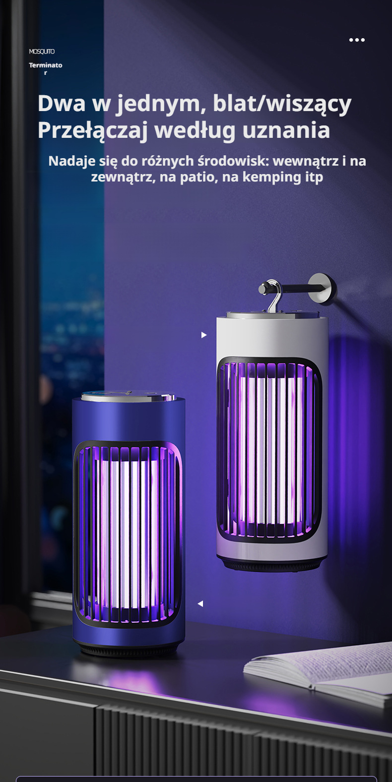 Nowoczesna lampa na komary do domu