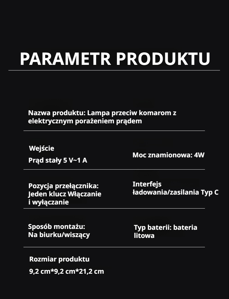 Efektywna lampa na komary w salonie