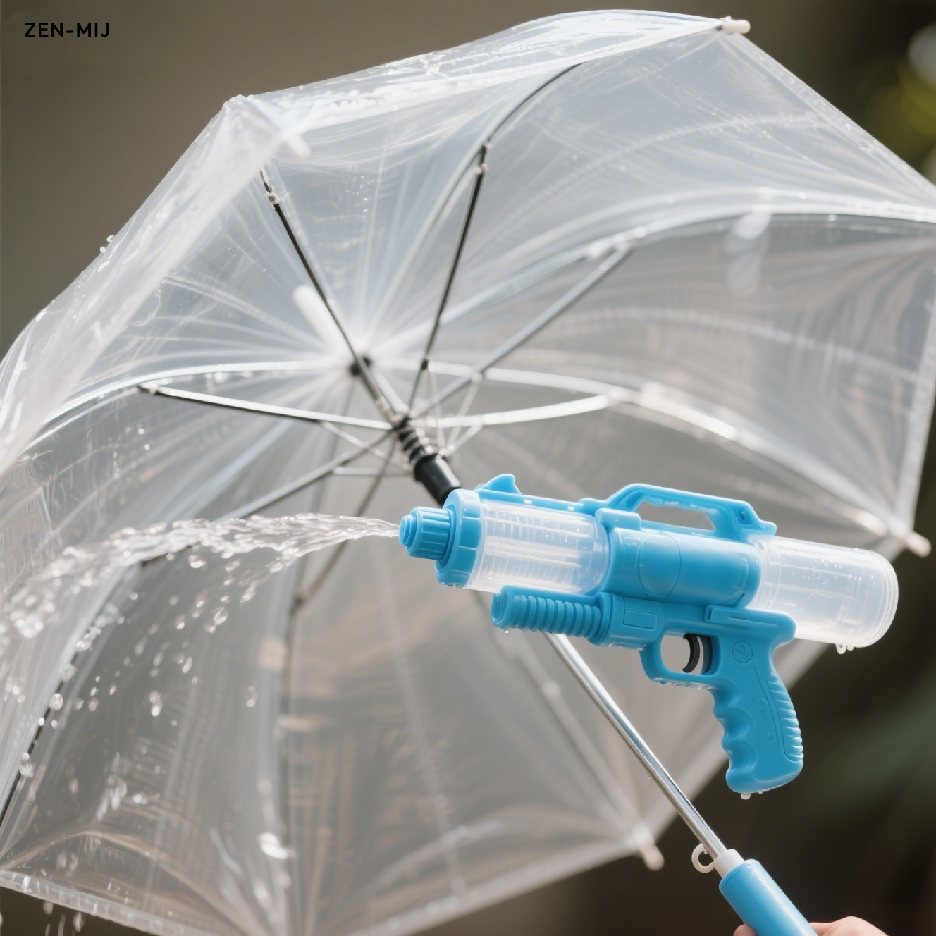 水鉄砲付き傘