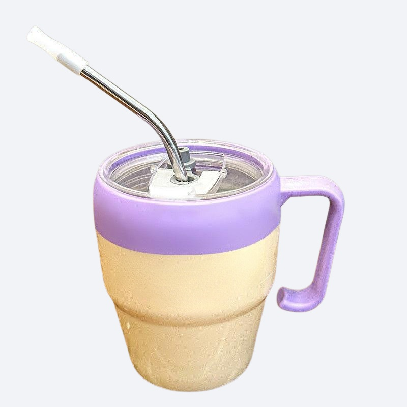 High aesthetic straw cup with lid