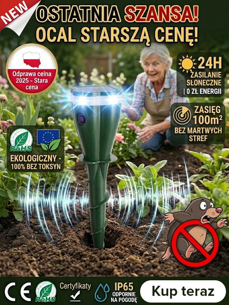 【Z migającym światłem】Solarny odstraszacz gryzoni