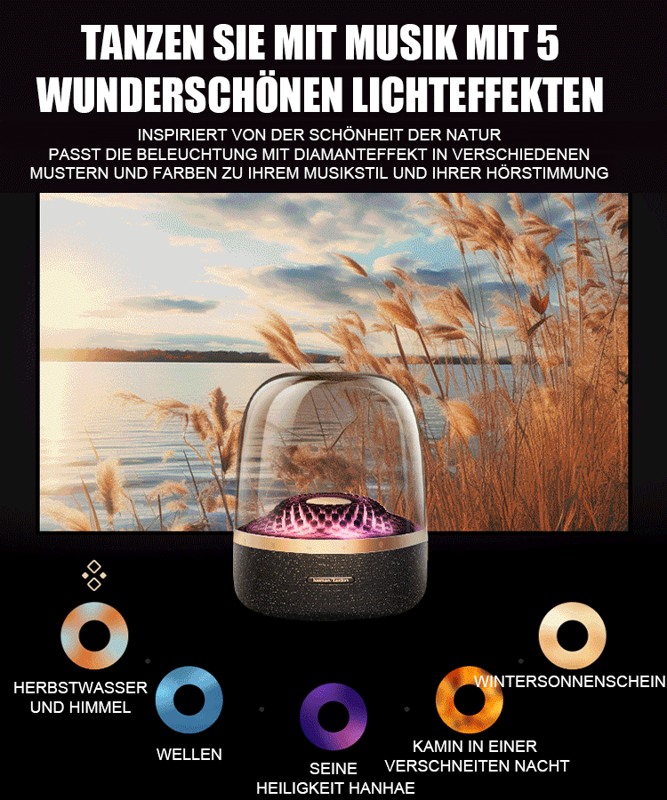 Glas Bunte Licht Bluetooth Lautsprecher