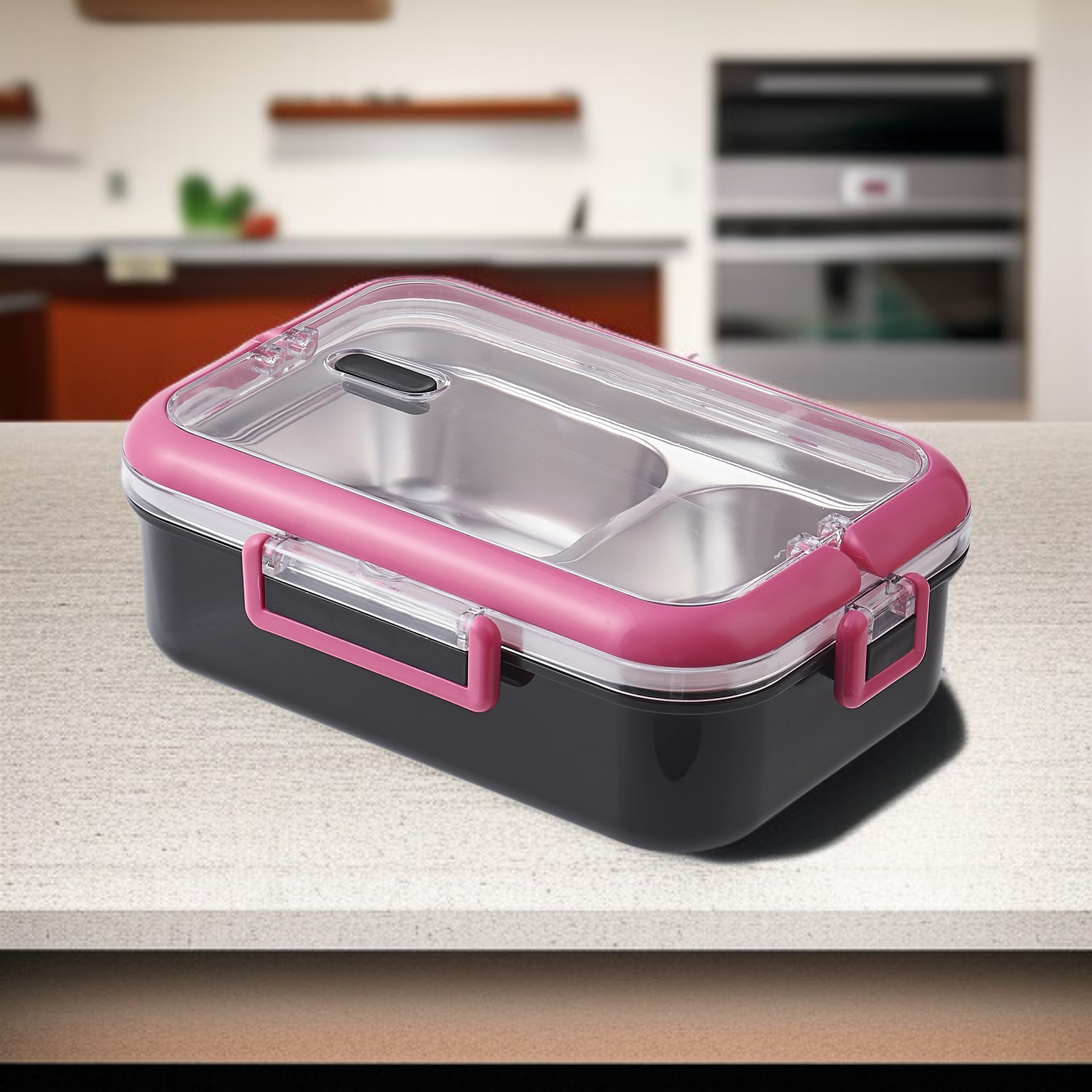 صندوق غداء معزول من الفولاذ المقاوم للصدأ 304، صندوق غداء قابل للاستخدام في الميكروويف