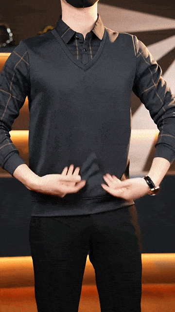 남성용 따뜻한 기모 스웨터 디테일