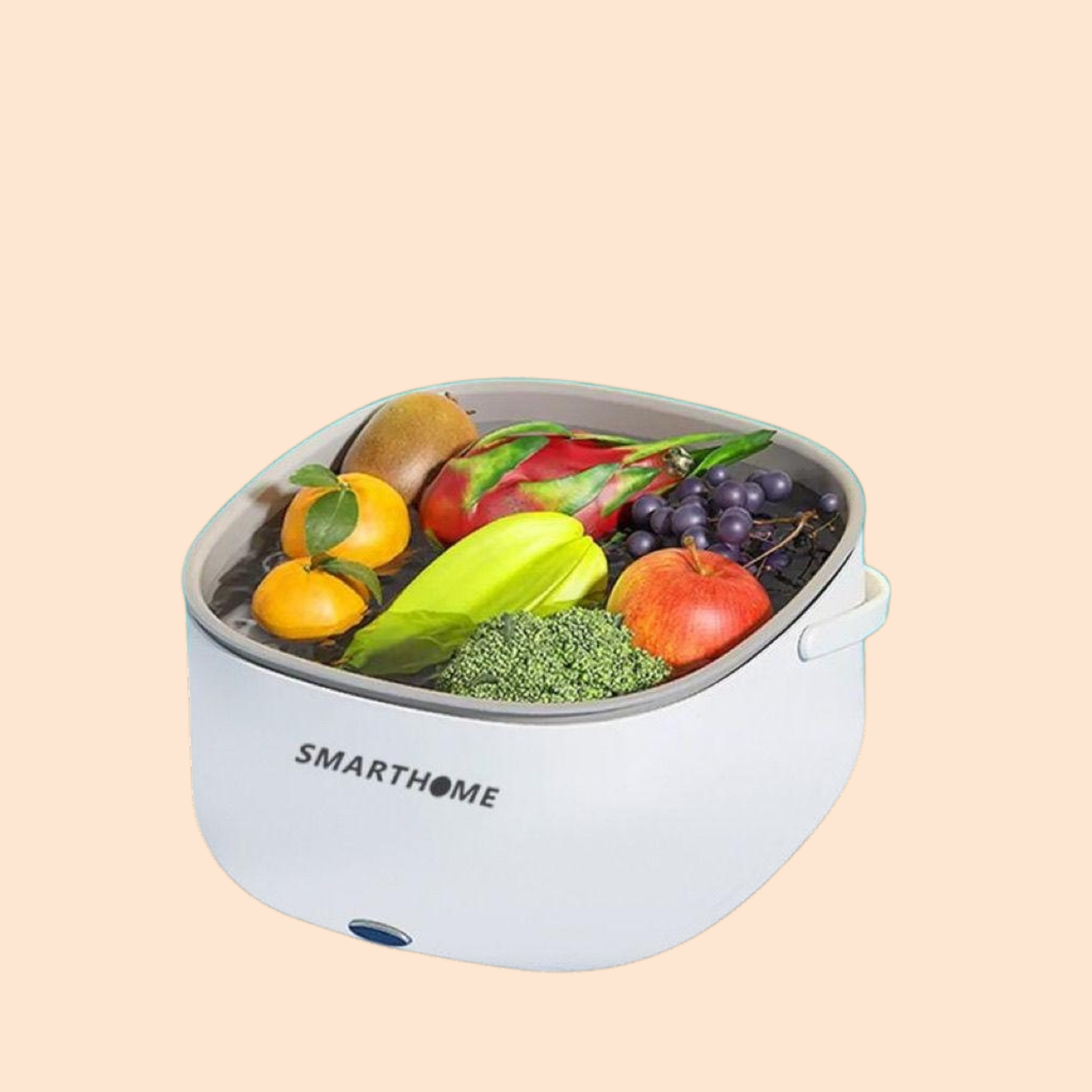 家庭用電気果物と野菜の洗浄機排水バスケット振動波野菜洗浄バスケット