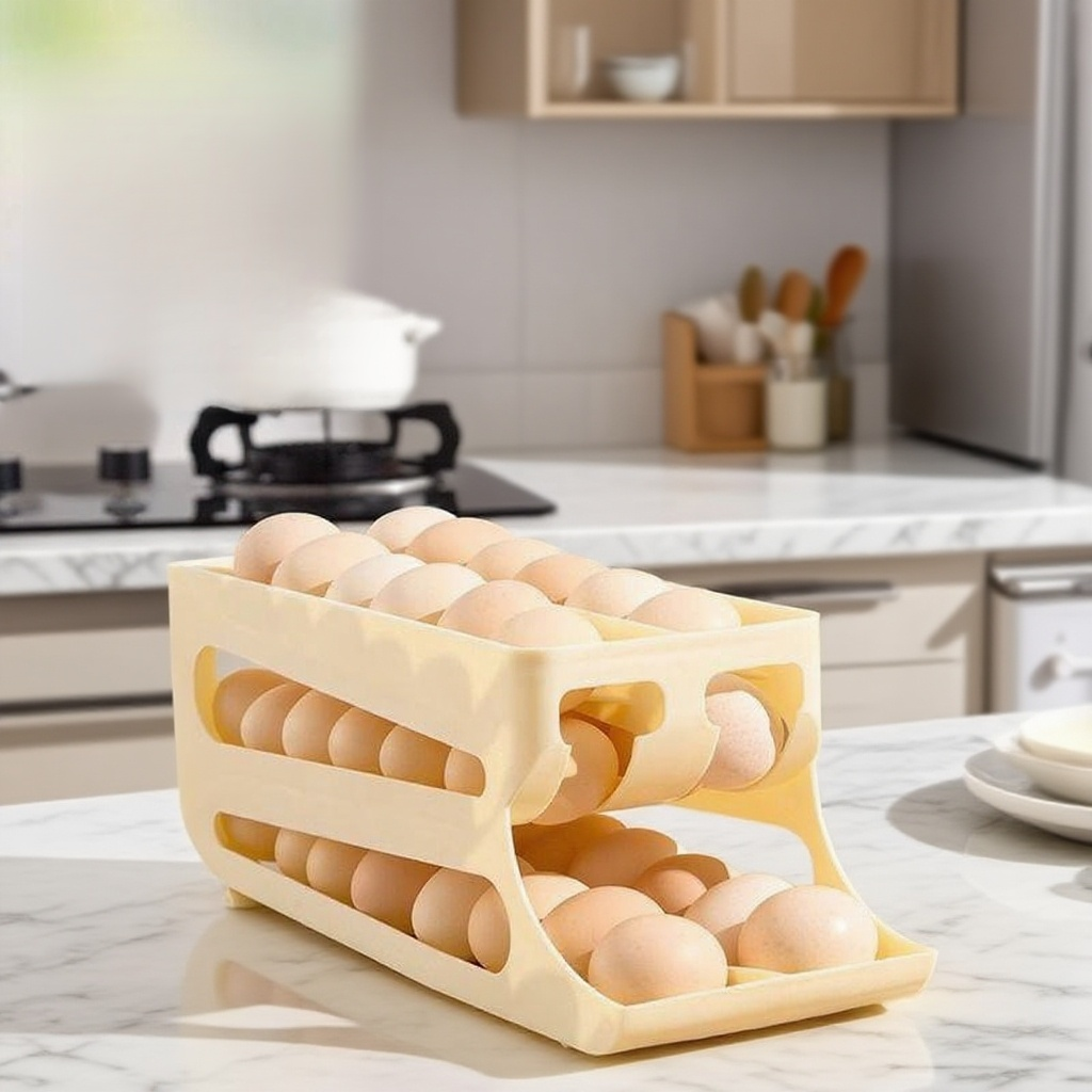 자동 슬라이드 주방 계란 보관함