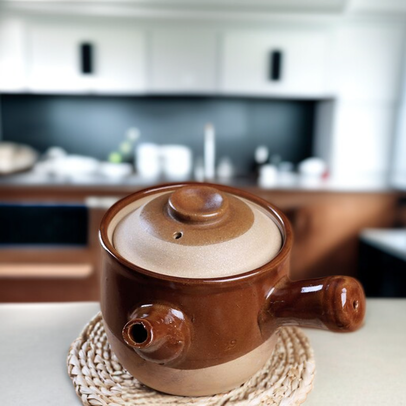 뚜껑이 있는 고온 내성 구식 캐서롤