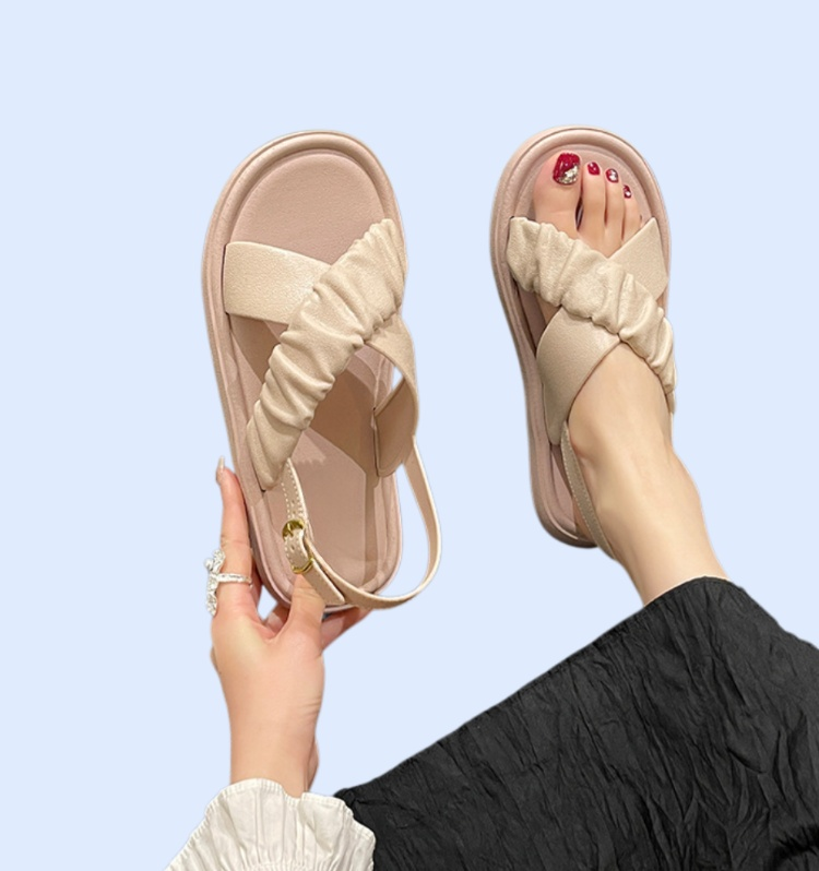 クロスストラップのオープントゥフェアリーシューズ