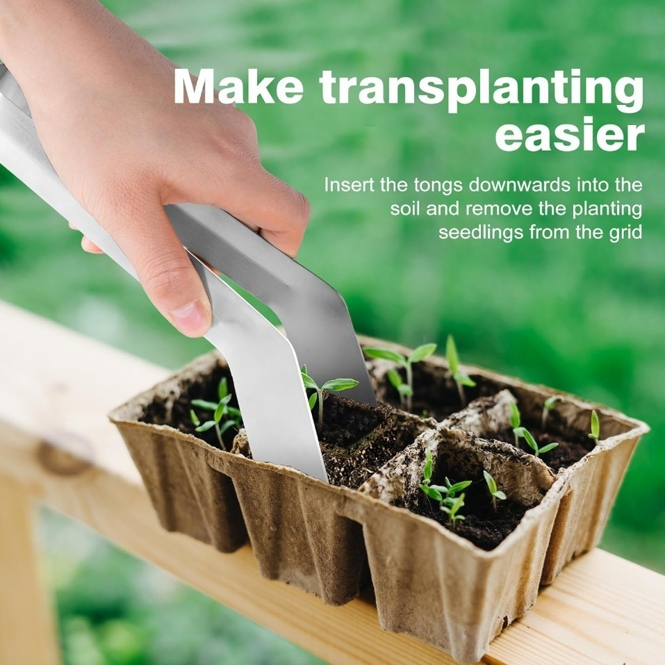 園芸植物損傷根除去移植プライヤー 苗へのダメージを軽減するステンレス製特殊ツール