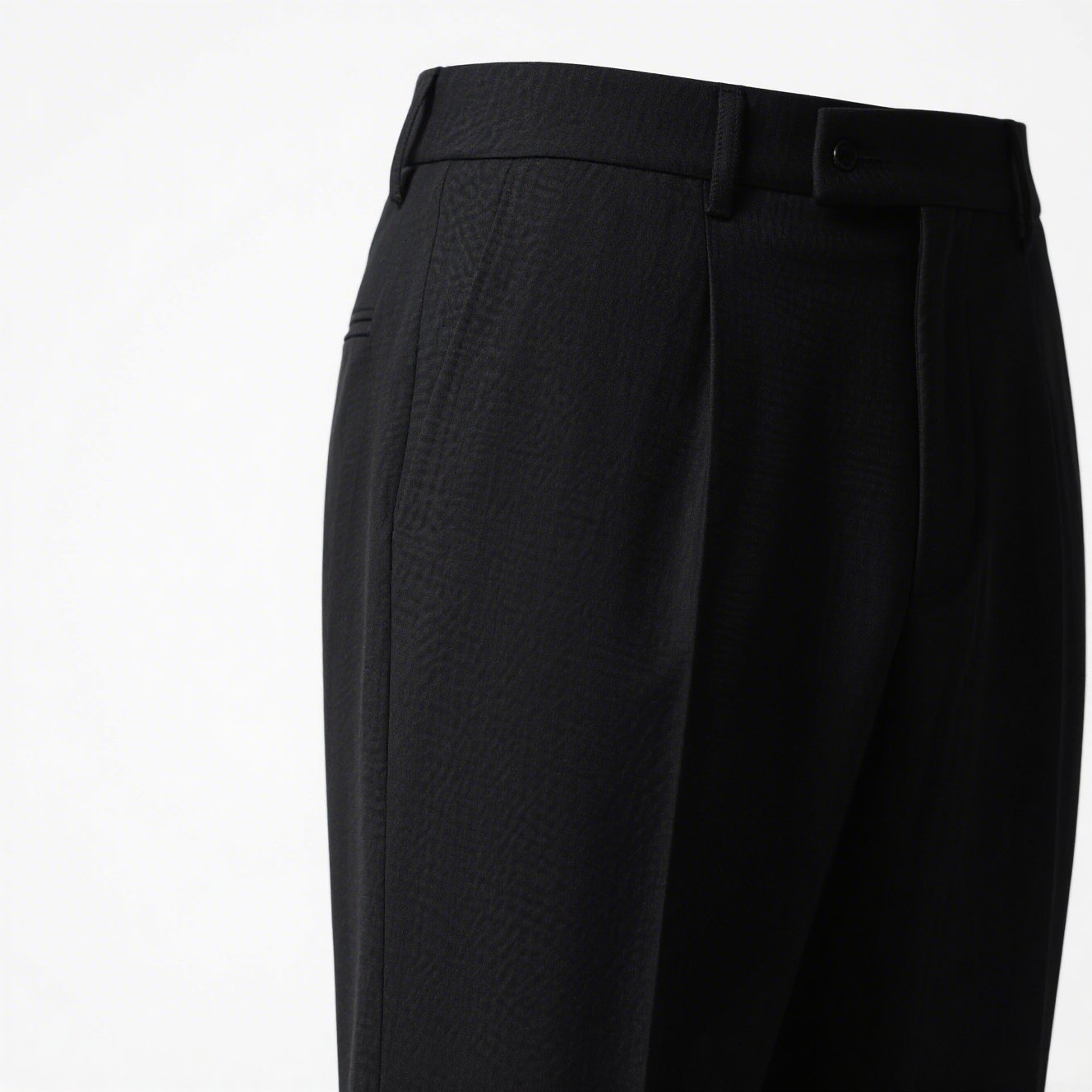 通気性抜群の黒色メンズスーツパンツ