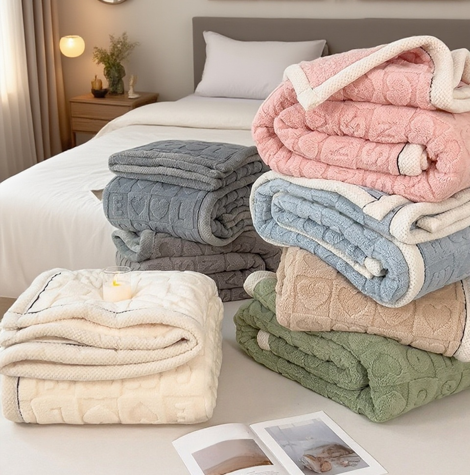 Lightweight sofa throw blanket in modern living room