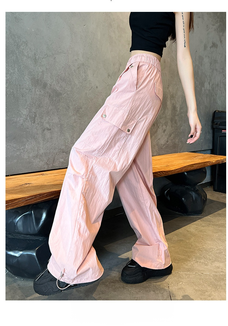 여성용 카고 팬츠 멀티 포켓 클로즈업