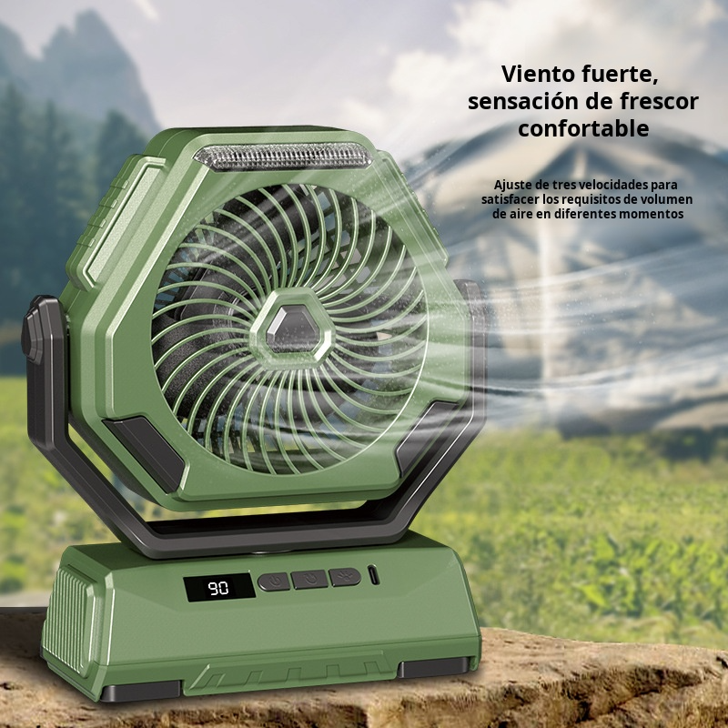 Ventilador de exterior con cabezal móvil JMY, silencioso, con iluminación de 6 pulgadas, pantalla di