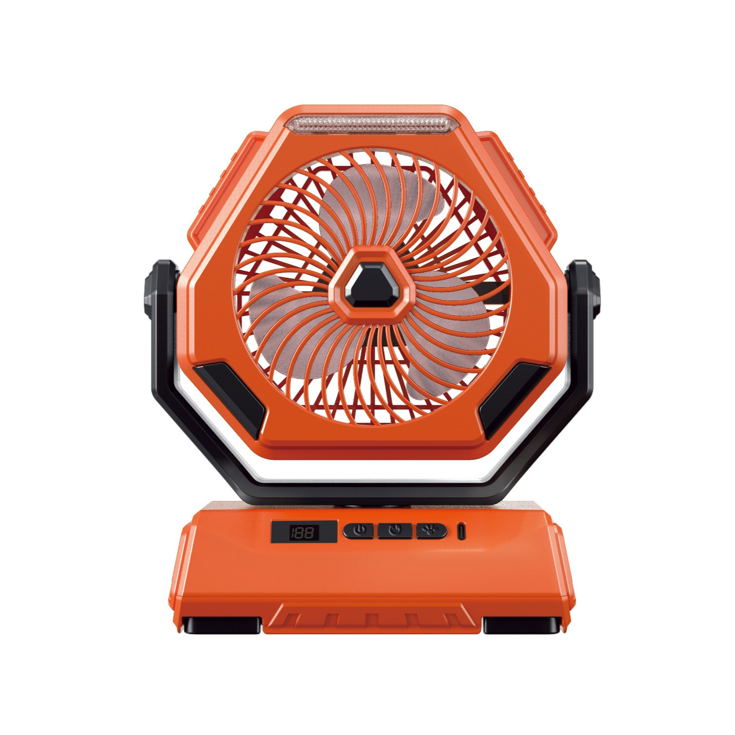 Ventilador de exterior con cabezal móvil JMY, silencioso, con iluminación de 6 pulgadas, pantalla di