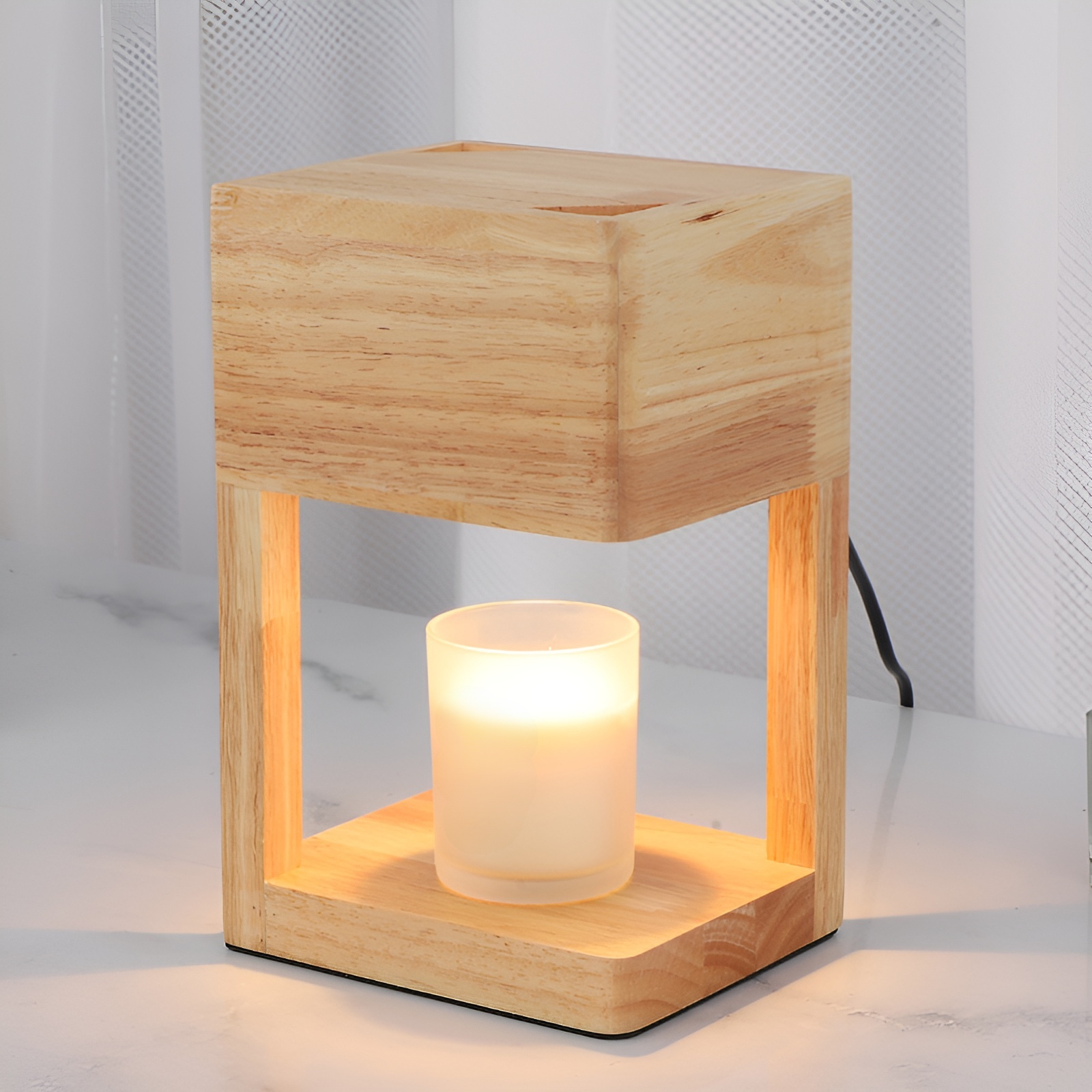 臥室床頭木質小夜燈