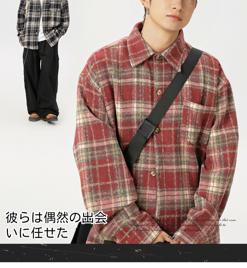 アメリカンレトロジャケット カップル向け長袖シャツ