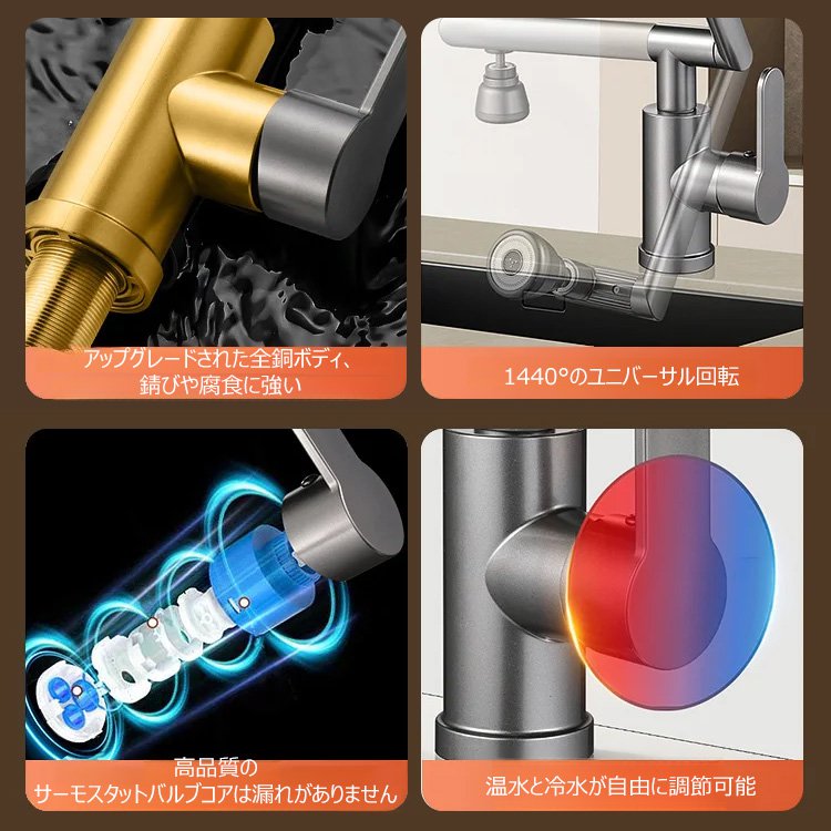 1080° ロボットアーム回転タップ