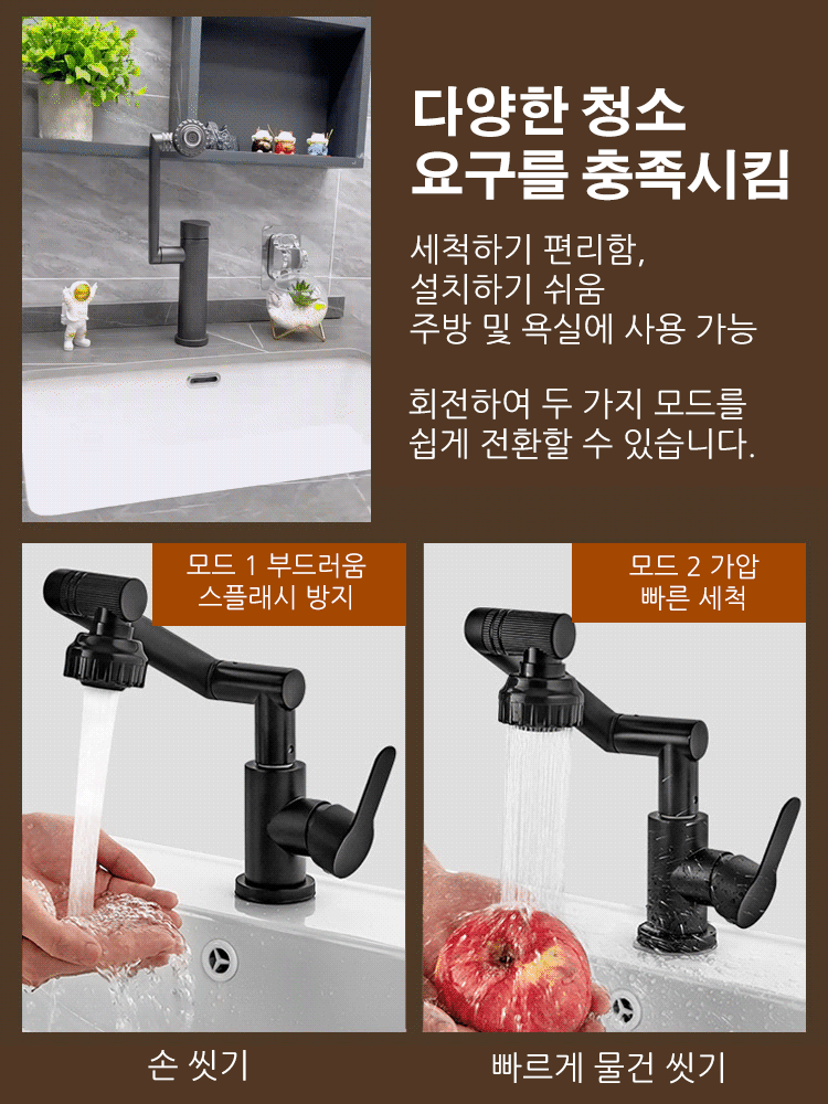 1080° 회전식 수도꼭지