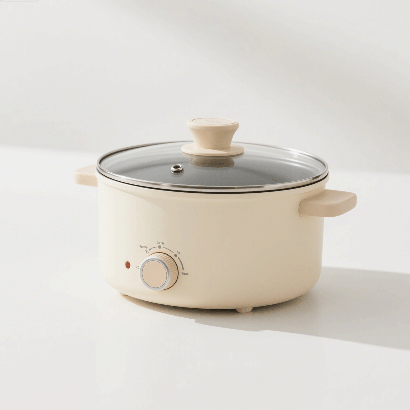 Olla eléctrica antiadherente de acero inoxidable en cocina moderna