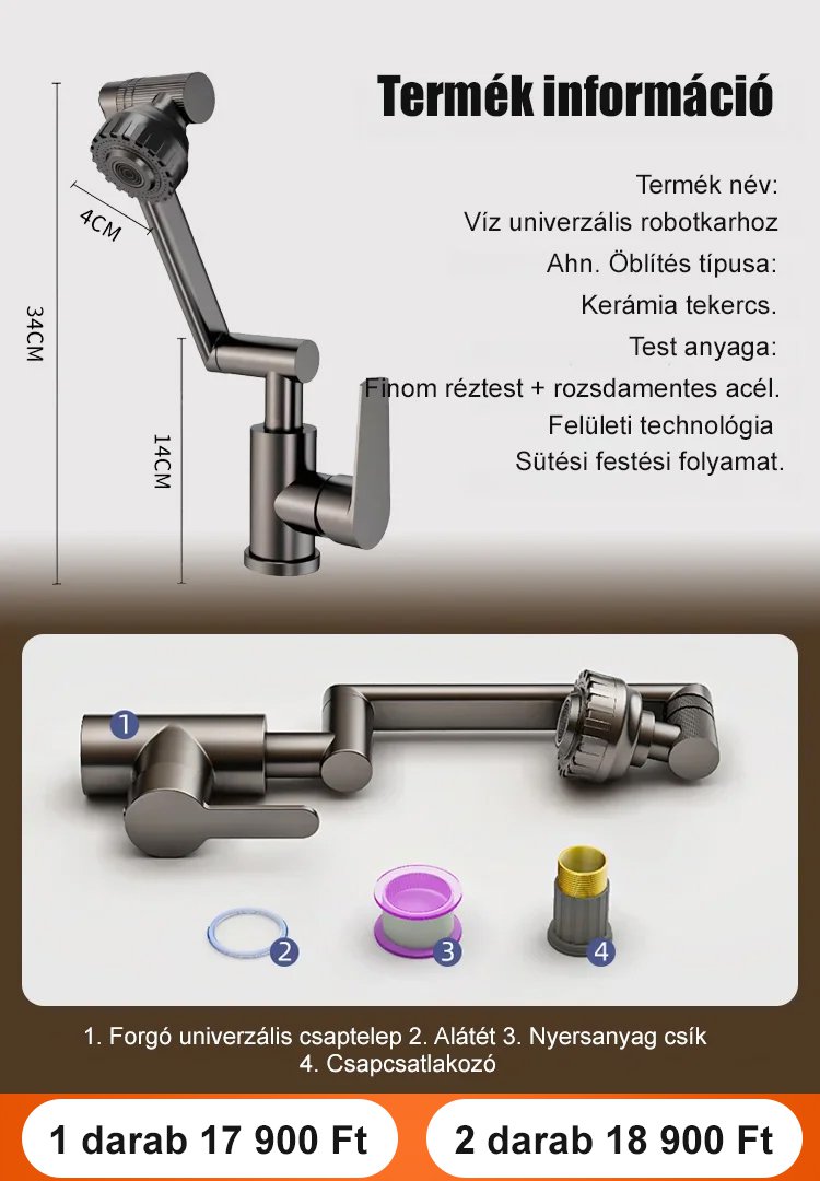1080°-os forgatható csaptelep