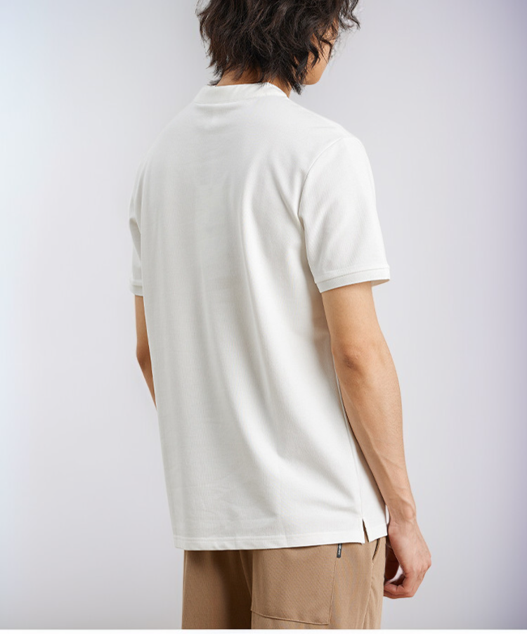 男女兼用ヘンリーネックTシャツ