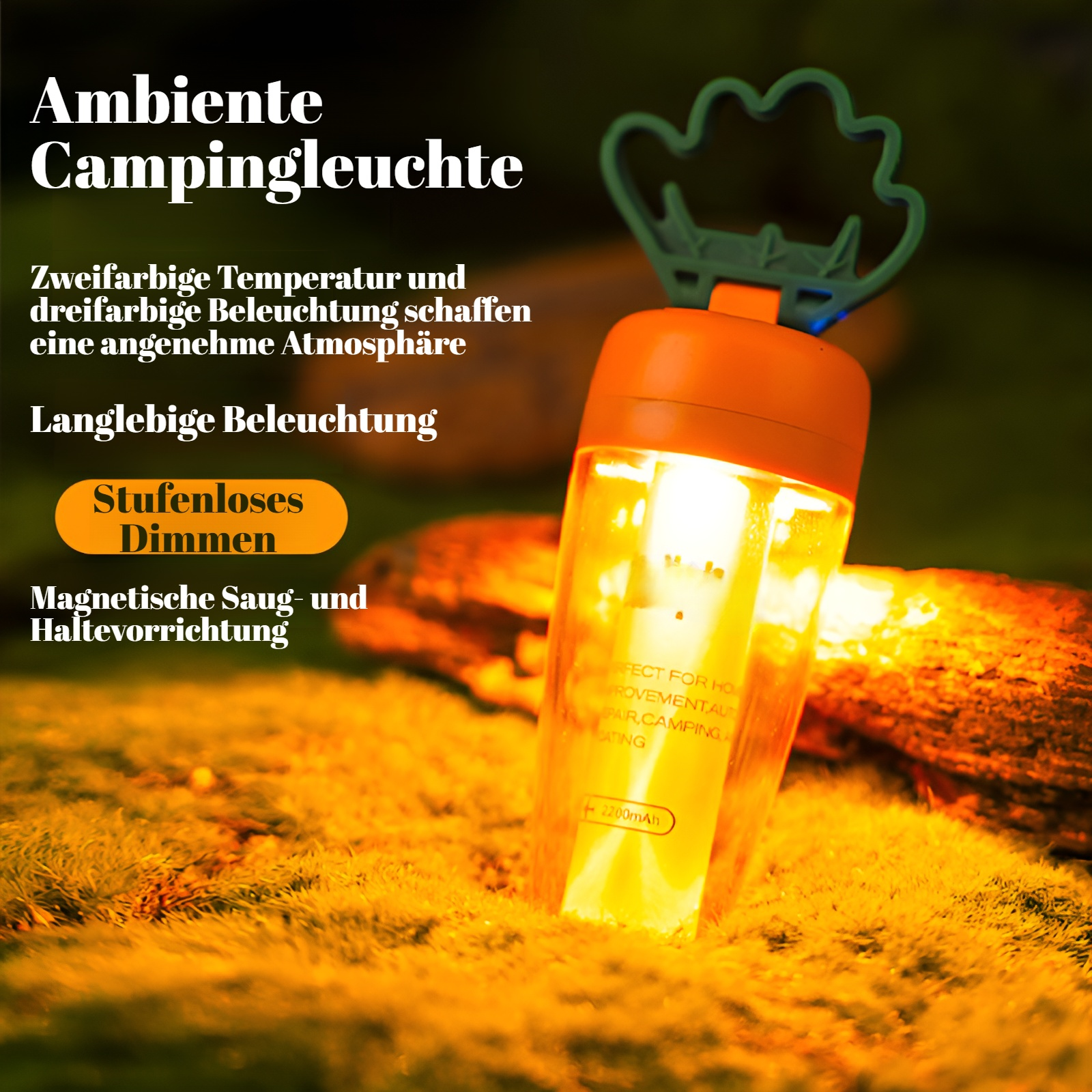 Campinglicht Super Lange Batterielebensdauer Rettichlicht Magnetisches Campinglicht USB-Aufladung Ou