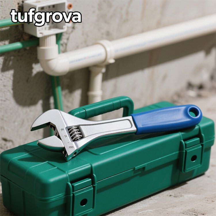 Llave inglesa ajustable de boca ancha y mango corto