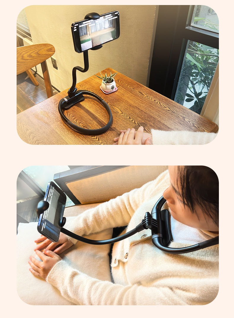 寝ながら使えるネックマウントスマホホルダー