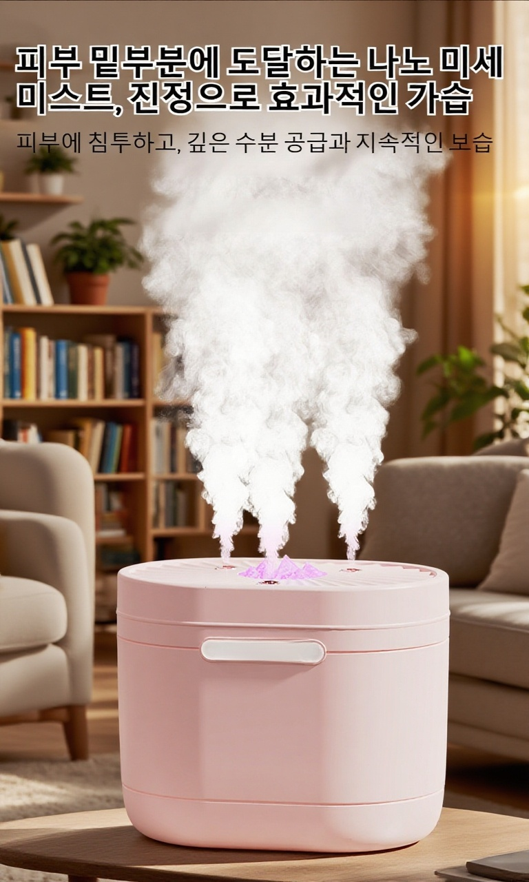 사무실 책상 위의 소형 가습기